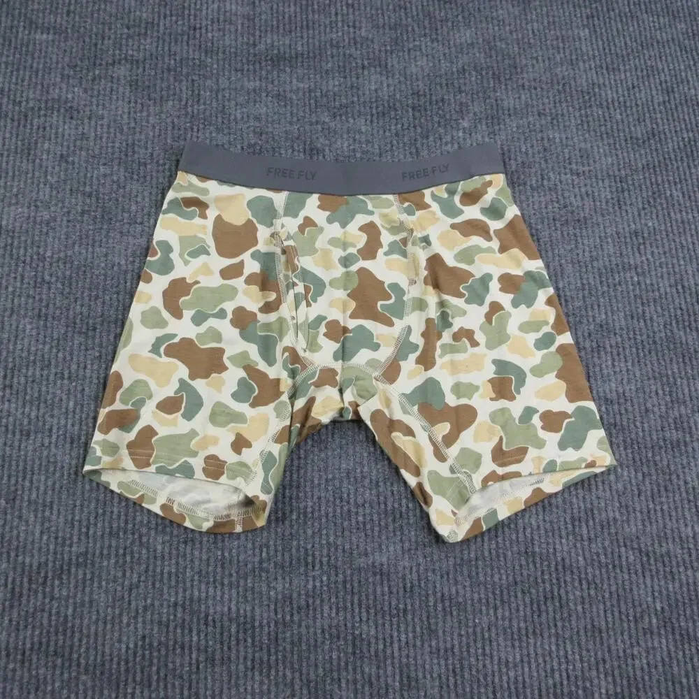 Free Fly Boxer Briefs Mens S Multicolor Vintage Camo Bamboo Motion NWT